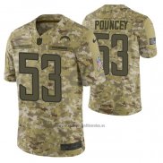 Camiseta NFL Limited San Diego Chargers 53 Mike Pouncey 2018 Salute To Service Camuflaje