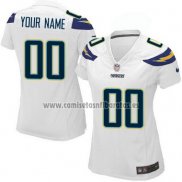 Camiseta NFL Mujer Los Angeles Chargers Personalizada Blanco