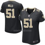 Camiseta NFL Game Mujer New Orleans Saints Mills Negro
