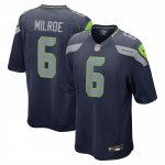 Camiseta NFL Game Seattle Seahawks Jalen Milroe 2025 Draft Azul