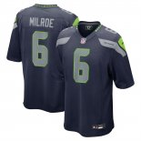 Camiseta NFL Game Seattle Seahawks Jalen Milroe 2025 Draft Azul