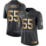 Camiseta NFL Gold Anthracite Cincinnati Bengals Burfict Salute To Service 2016 Negro