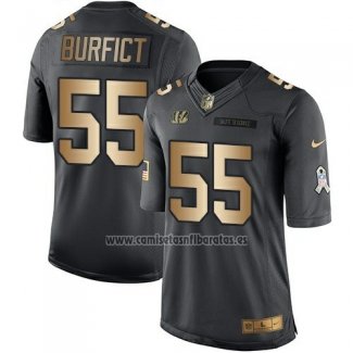 Camiseta NFL Gold Anthracite Cincinnati Bengals Burfict Salute To Service 2016 Negro