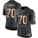 Camiseta NFL Gold Anthracite Dallas Cowboys Martin Salute To Service 2016 Negro
