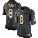 Camiseta NFL Gold Anthracite Minnesota Vikings Bradford Salute To Service 2016 Negro
