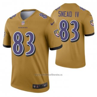 Camiseta NFL Legend Baltimore Ravens Willie Snead IV Inverted Oro
