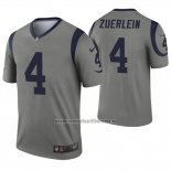 Camiseta NFL Legend Los Angeles Rams 4 Greg Zuerlein Inverted Gris