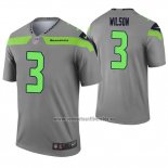 Camiseta NFL Legend Seattle Seahawks 3 Russell Wilson Inverted Gris