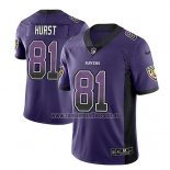 Camiseta NFL Limited Baltimore Ravens Hayden Hurst Violeta 2018 Rush Drift Fashion