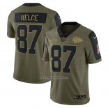 Camiseta NFL Limited Kansas City Chiefs Travis Kelce 2021 Salute To Service Verde