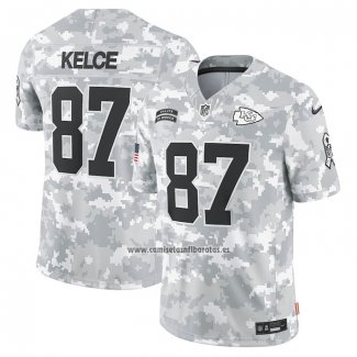 Camiseta NFL Limited Kansas City Chiefs Travis Kelce 2024 Salute To Service Gris