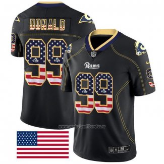 Camiseta NFL Limited Los Angeles Rams Donald Rush USA Flag Negro