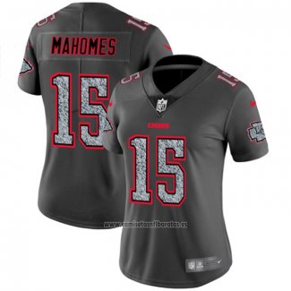 Camiseta NFL Limited Mujer Kansas City Chiefs Mahomes Static Fashion Gris