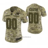 Camiseta NFL Limited Mujer Los Angeles Rams Personalizada 2018 Salute To Service Verde