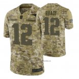 Camiseta NFL Limited New England Patriots 12 Tom Brady 2018 Salute To Service Camuflaje