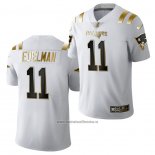 Camiseta NFL Limited New England Patriots Julian Edelman Golden Edition 2020 Blanco