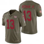 Camiseta NFL Limited New York Giants 13 Odell Beckham Jr 2017 Salute To Service Verde