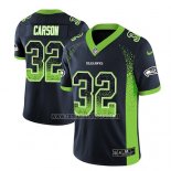 Camiseta NFL Limited Seattle Seahawks Chris Carson Azul 2018 Rush Drift Fashion
