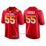 Camiseta NFL Pro Bowl Baltimore Ravens 55 Terrell Suggs AFC 2018 Rojo