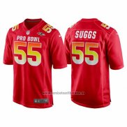 Camiseta NFL Pro Bowl Baltimore Ravens 55 Terrell Suggs AFC 2018 Rojo