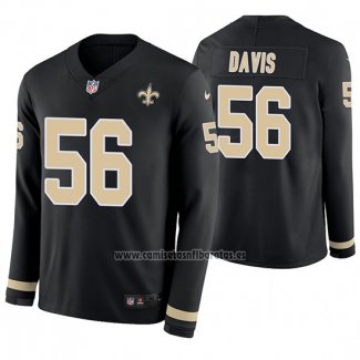 Camiseta NFL Therma Manga Larga New Orleans Saints Demario Davis Negro